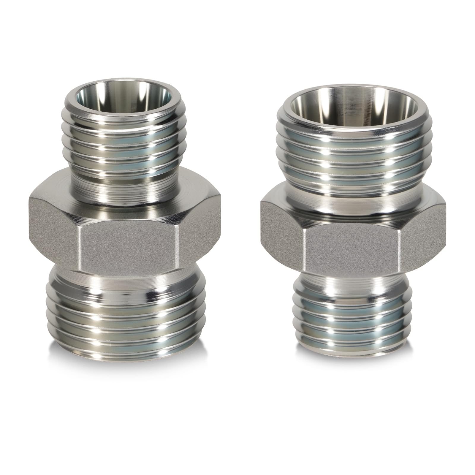 Photo 1 of VORGENS M14-M18 Mini Excavator Hydraulic Hose Fittings Adapters, 2Pcs Hydraulic Hose Thread Connector, Fit for Hydraulic Thumb Clip Attachment - Replace Hydraulic Line Tube Quick Connection
