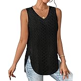 Summer Tops for Women Trendy V Neck Casaul Soft Basic Flowy Tunic Tops Black XL