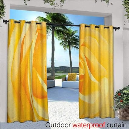 Amazon Com Yellow Flower Outdoor Privacy Curtain For Pergola
