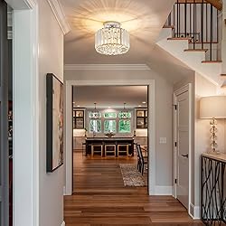 BUXVRCS Crystal Ceiling Light Fixture - Semi Flush
