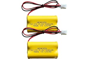 NEAFAZA Exit Sign Emergency Light Battery Ni-Cd 2.4V 600mAh Compatible with Exitronix 10010036 Lithonia 10010034 Interstate NIC1394 BEL-179 (2 Pack)