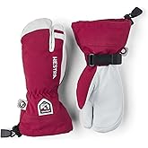 Hestra Army Leather Heli Ski Junior Mitt (Youth 4-13yrs) | Waterproof, Insulated Classic 3-Finger Leather Kids Gloves for Winter, Skiing & Playing in The Snow