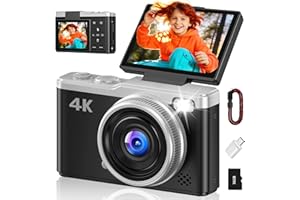 Digital Camera,Maxmango 64MP Autofocus Vlogging Camera for YouTube with 16G, 2.4" 180° Flip Screen Point and Shoot Travel Com