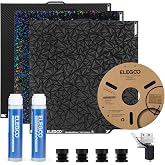 ELEGOO 3D Printer Starter Kit for Centauri Carbon, 3D Printer Accessories | Including PLA Filament, Dual-Sided Build Plate Set, Adhesive Glue, 0.4mm Hardened Steel Nozzle Kit &amp; Anti-Vibration Feet