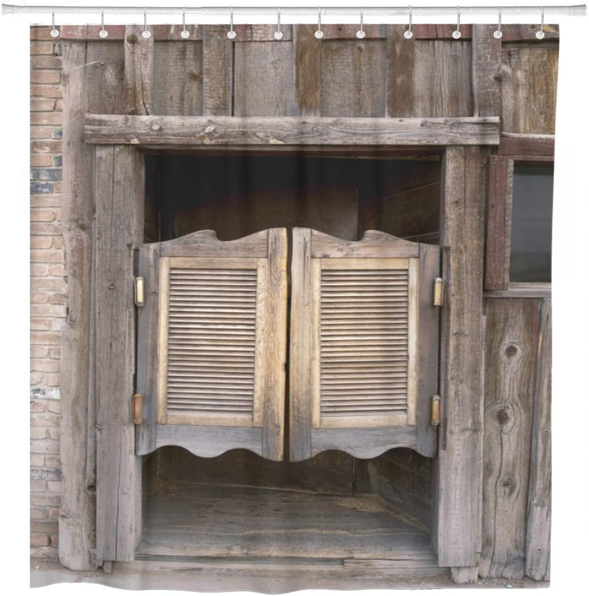 Amazon Com Artsocket Shower Curtain West Old Western Swinging Saloon Doors Bar Wild Wood Home Bathroom Decor Polyester Fabric Waterproof 72 X 72 Inches Set With Hooks Home Kitchen