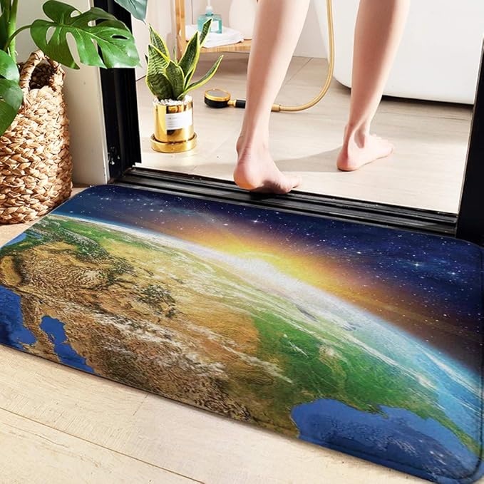 Alfombra de baño 60x100 cm,Decoración del espacio exterior, vista