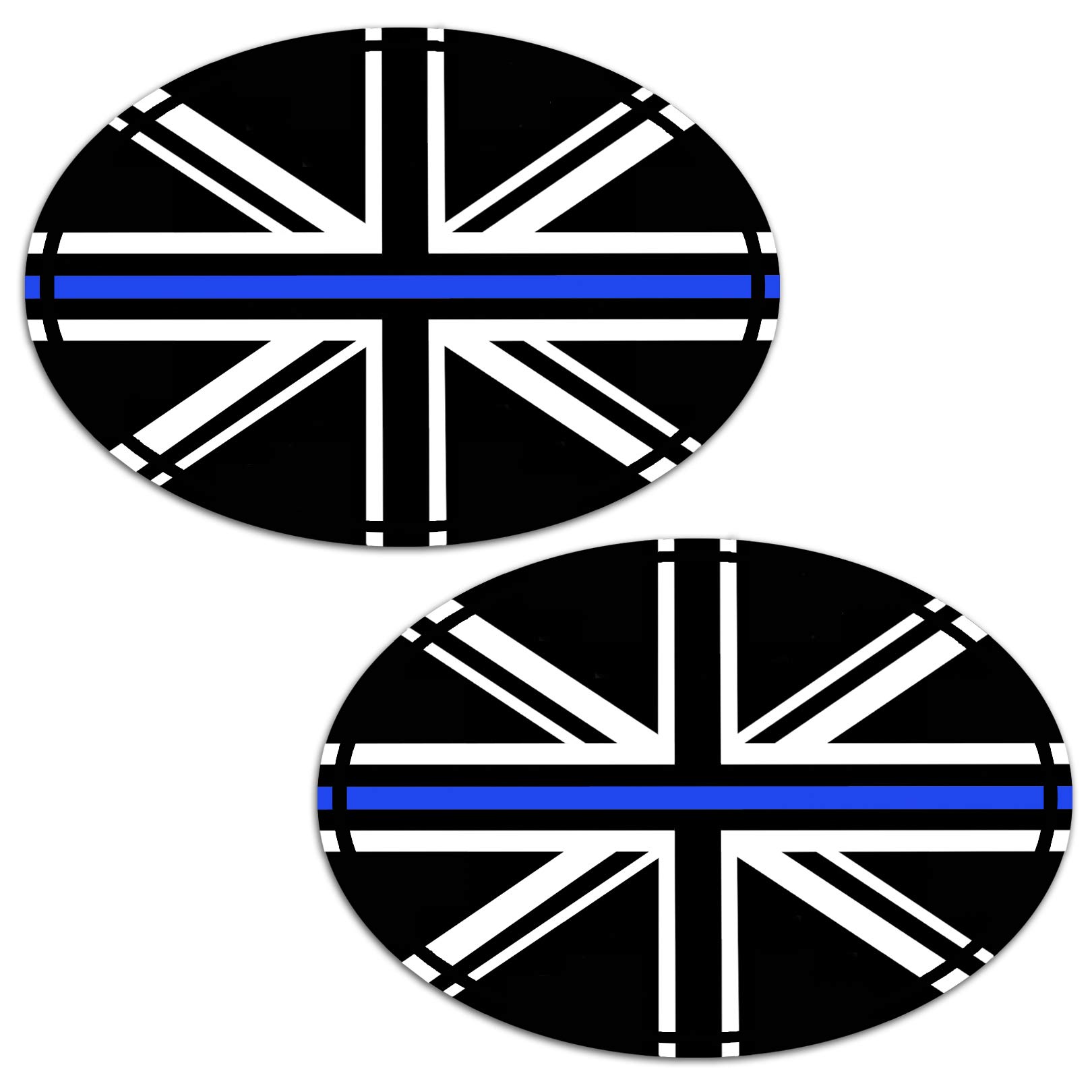 Biomar Labs® 2 x Vinyl Stickers Decals UK Union Jack England National United Kingdom Thin Blue Line Flag Car Motorcycle Helmet B 240