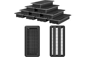 Noliven 4x10 in Floor Register, 10 Pack Black Floor Register Vents, Heavy Duty Stainless Steel Walkable Floor Grates, for Sid