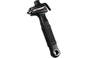 Stinger Super Duty Car Emergency Escape Tool, Hardened Carbon Steel Vehicle Safety Hammer, Spring Loaded Window Breaker, Razor Sharp Seat Belt Cutter, Auto Accident Life-Saving Rescue Tool (Black)