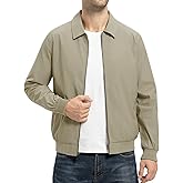 TBMPOY Mens Lightweight Jackets Casual Stylish Windbreakers for Men Light Track Jacket Laydown Collar Fall Golf Coats