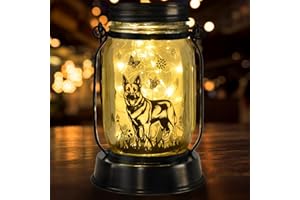 KYORYUGER German Shepherd Gifts for Women/Men, German Shepherd Solar Lanterns Dog Mom Birthday, Dog Lovers Lantern, Pet loss Pet Memorial Lights, Solar Garden Decoration Outside for Yard, Patio,Backyard,Porch