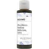 Amazon Brand - Solimo 10% Povidone Iodine Solution First Aid Antiseptic, 4 Fluid Ounce