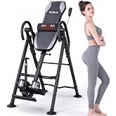 YOLEO Gravity Inversion Table for Back Pain Relief 2026 New Inversion Table | Back Stretcher Machine w/ Heat and Massage Lumbar pad, Reversible Ankle Holders, 300 lbs, Easy to Assemble