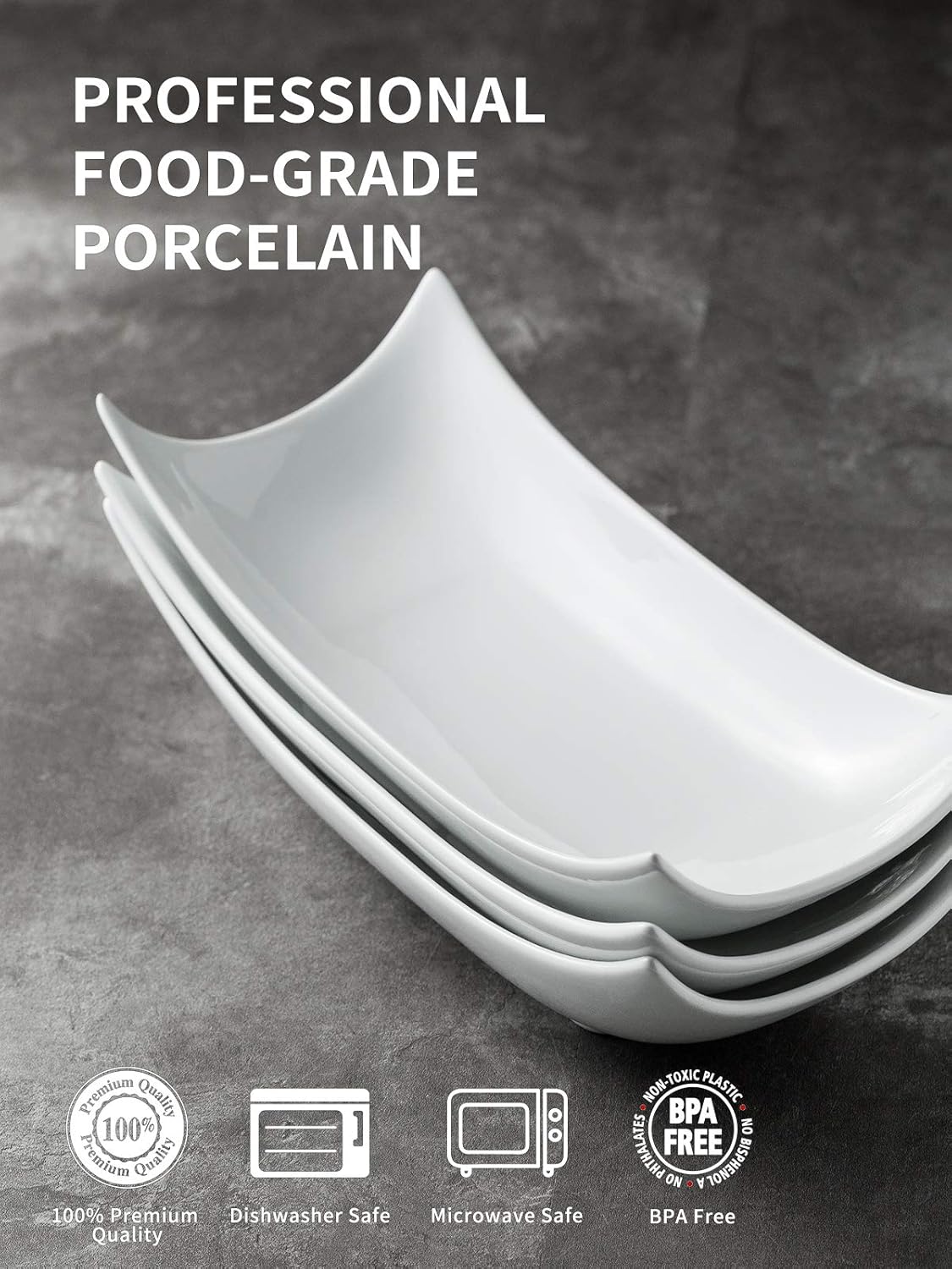  | Porcelain Serving Platter White Serving Tray Decorative Centerpiece Deep Serving Bowl 12-Inch Set of 3: Platters