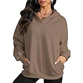 Oversized Hoodies For Women Casual V Neck Sweatshirt Fall Winter Fashion Long Sleeve Pullover Hoodie With Pockets
