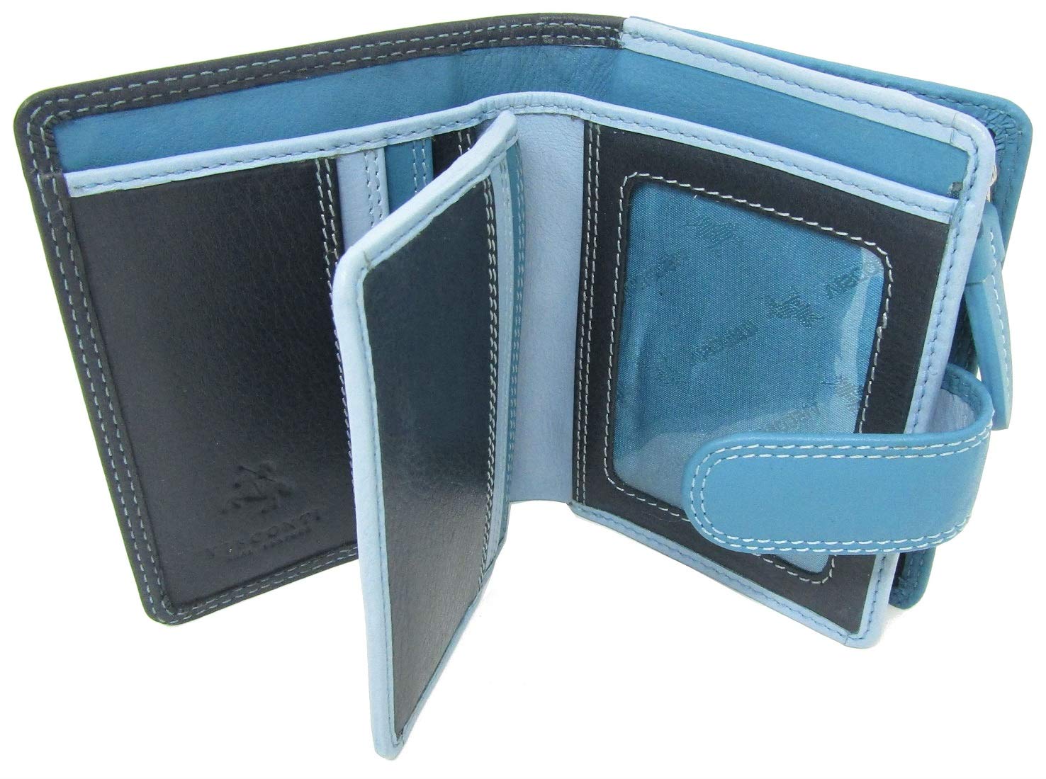 Visconti Rainbow Bali Soft Real Leather Purse RFID RB40 (Blue Multi)