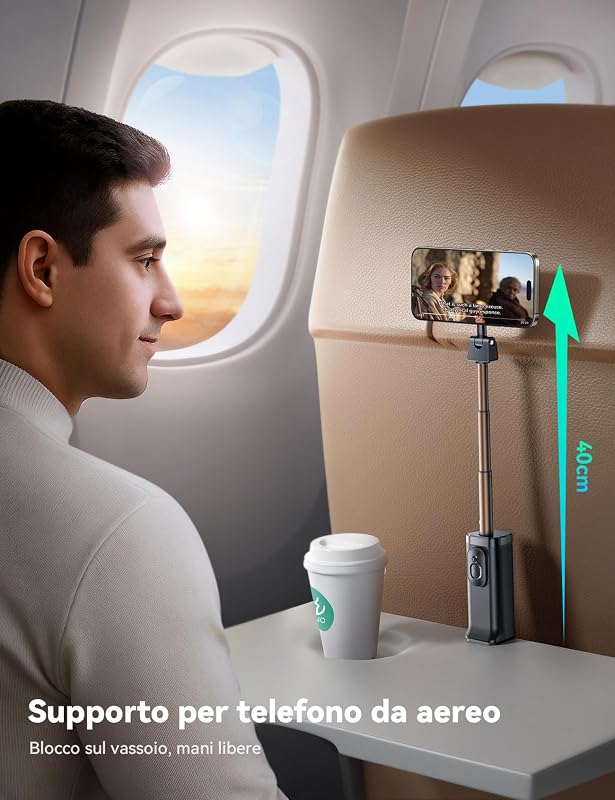 MagSafe Treppiede Smartphone All-in-1 Viaggio Accessori Utili Girevole a 360° Estensibile Selfie Stick con Treppiede e Telecomando Cellulare Supporto per iPhone Samsung Android — foto 2 di 8