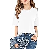 Jenisso Girls Short Sleeve T Shirts Kids Summer Crewneck Tops Basic Tees 5-14 Years