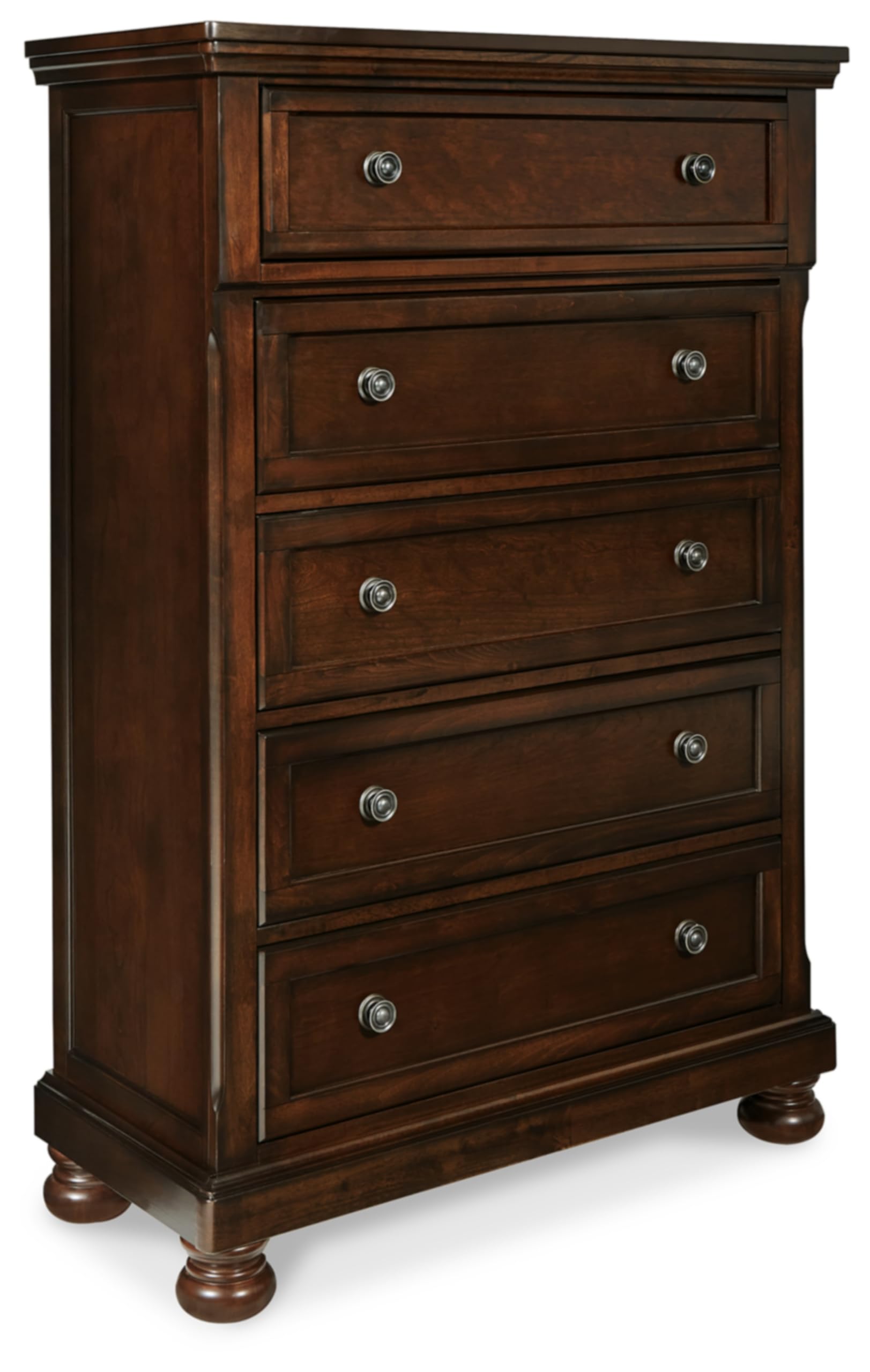 Photo 1 of Signature Design by Ashley Porter Traditional 5 Drawer Chest of Drawers, Dark Brown
