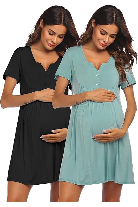 Frida Mom Labor And Delivery Gown Ekouaer Nursing Nightgown