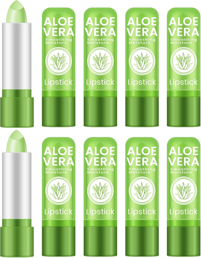 Ownest 10 Packs Aloe Vera Lipstick Magic Color Change Moisturizing Lip Balm