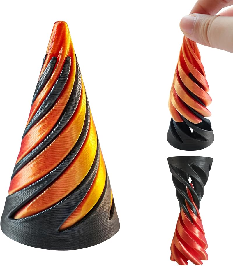 Zayin 3D Printed Spiral Cone Fidget Toy Impossible Pyramid Anxiety Stress