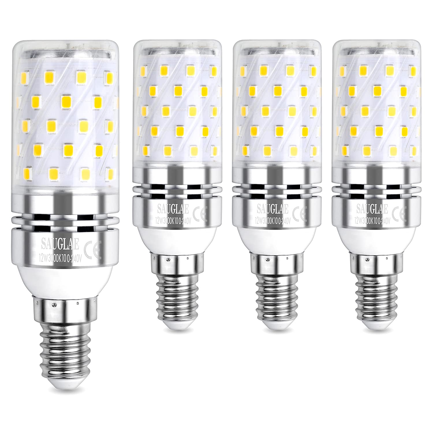 SAUGLAE LED Corn Bulbs, E14 Small Edison Screw, 12W, 1450Lm, 3000K Warm White, Not Dimmable, Pack of 4 โ image 1