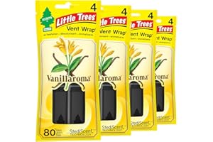 LITTLE TREES Car Air Freshener | Vent Wrap Provides Long Lasting Scent, Invisibly Fresh | Vanillaroma, 16 Air Fresheners