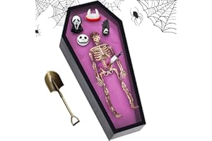 ABCTEC LUCHINM Coffin Zen Garden Kit for Desk,Coffin Decor,9.2×4.5in Spooky Zen Sand Garden with 6 Accessories and 3 Mini Rakes,Gothic Room,Office Desk Decor (Purple)