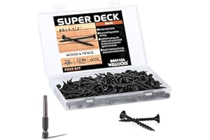 WELLOCKS Deck Screws Black Color Box Approx Torx Drive T25 Bit Included Above 1000 Hour Salt Spray Coating Wood Screws Excell