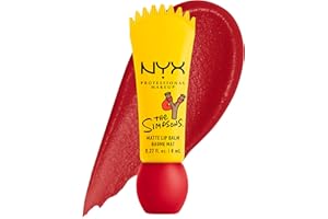 NYX Professional Makeup, Simpsons, Simpson Smushy, Matte Lip Balm, Buildable and Blurring, Shade: Rebel Red (Red)