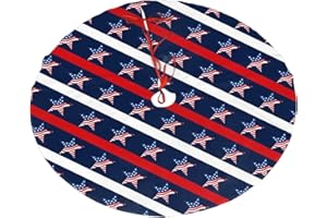 MAJOUG American Flag Star Tree Skirt Christmas Tree Ornaments Tree Skirt for Christmas Decoration 36"