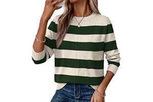 WIHOLL Womens Sweaters Crew Neck Fall Outfits Fashion Women's Clothing Cozy | Business Casual Outfits,Long Sleeve Shirts,Wint