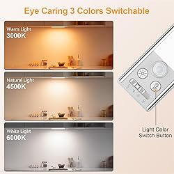 Gritin 10.2inch Under Cabinet Lighting Rechargeable