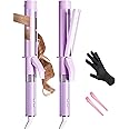 1.25 Inch Curling Wand, 1-1/4 Inch Ceramic Flat Iron Hair Straightener and Curler 2 in 1,Professional Curling Wand 4 Adjustable Temps & Automatic Shutdown for All Hair Types