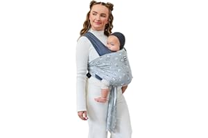 Moby Baby Wrap Carrier Easy-Wrap for Newborns to Toddlers (8-33lbs), Infant Sling Carrier, Lightweight & Hands Free Design, Adjustable for All Body Types (Disney Star Wars Grogu's Galaxy)