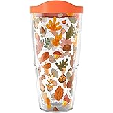 Tervis Awesome Autumn Fall Leaves Made in USA Double Walled Insulated Tumbler Travel Cup Keeps Drinks Cold & Hot, 24oz, Classic