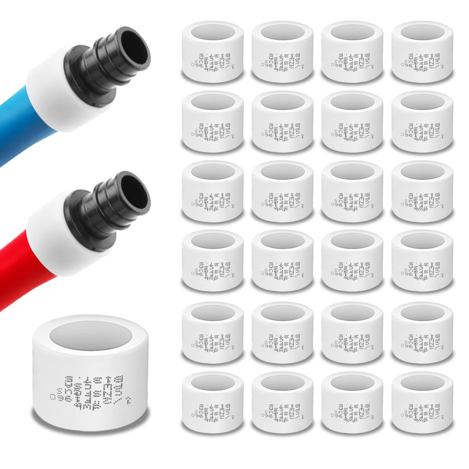 Photo 1 of 25PCS F1960 PEX-A Fittings Expansion Rings, 1inch Expansion Reinforcing Sleeves, Suitable with PEX-A Pipe F1960 Brass or Poly Fittings for Residential Cold and Hot Water Supply Lines