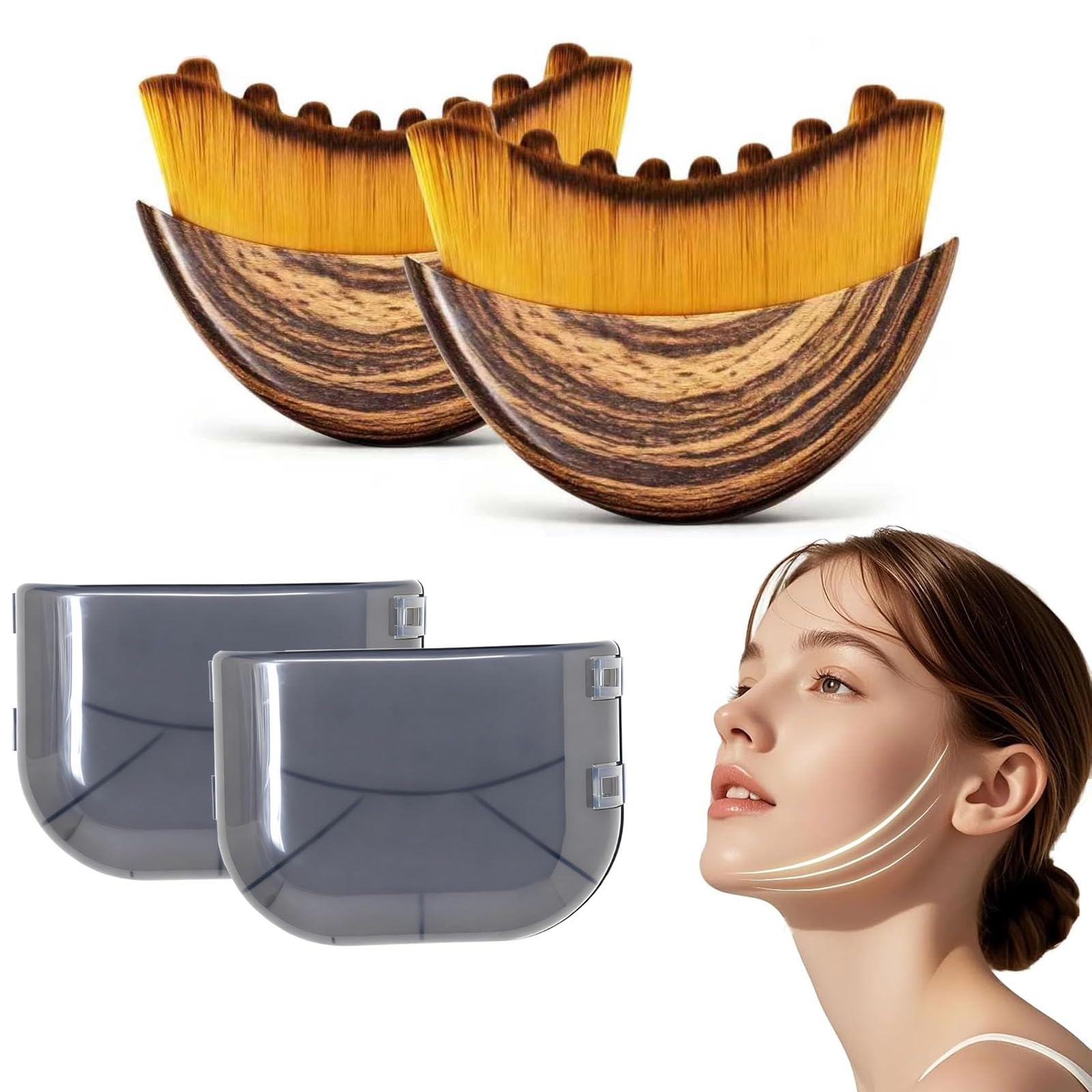 Photo 1 of 2pc Lymphatic Contour face Brush and Body Brushes face Brush for Lymphatic Drainage, Contour Faces Brush for Lymphatic Drainage Ergonomically Designed to Fit The Skin Precisely and Relieve Fatigue