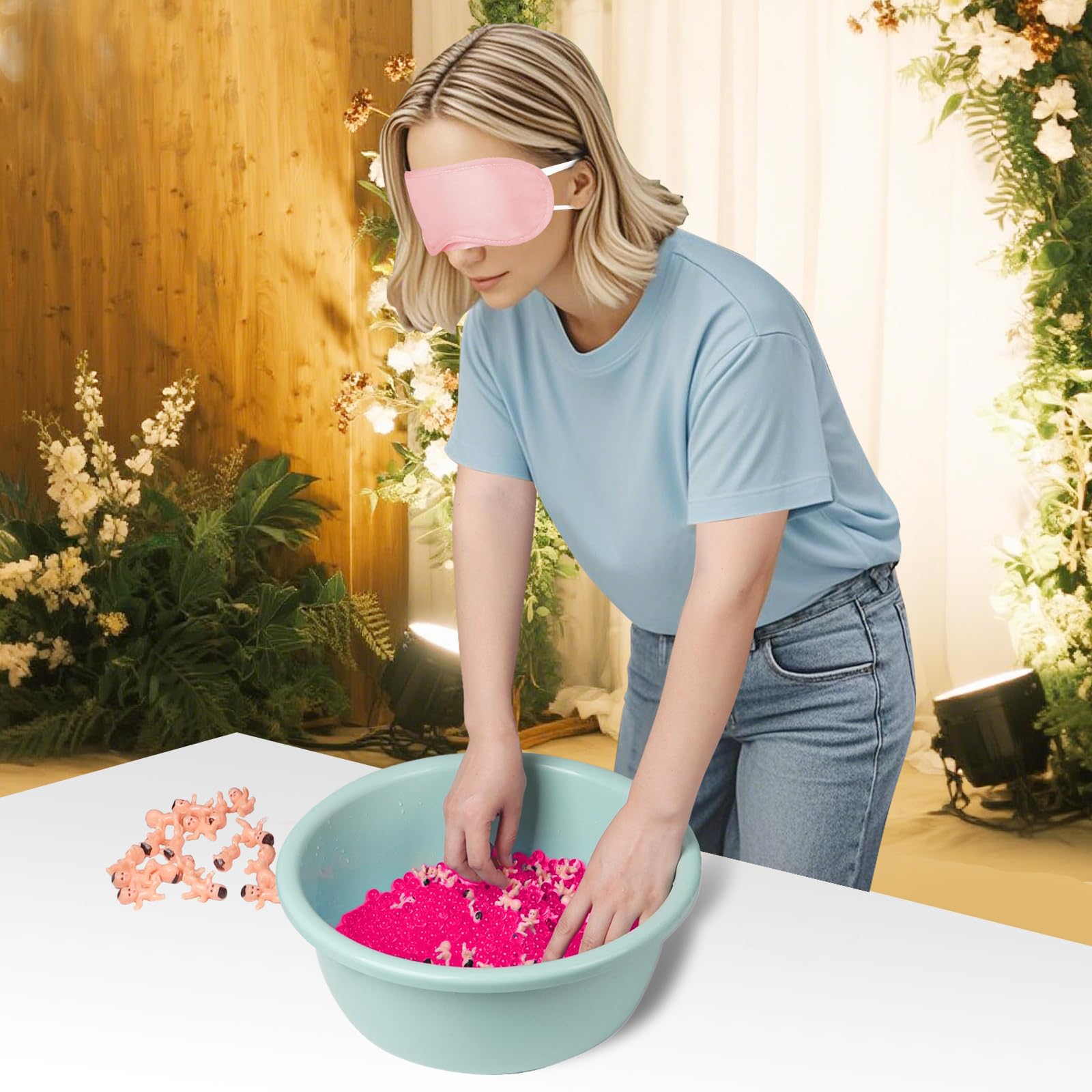Photo 1 of YUBAIHUI 3 Sets Baby Shower Games Funny Activities - Funniest Bridal Shower Game Ever, Ice Breakers for Boy or Girl, Grab Baby Madness (Pink)