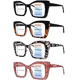 ZONLON 4 Pack Progressive Multifocal Reading Glasses for Women Oprah Style Blue Light Blocking Computer Readers