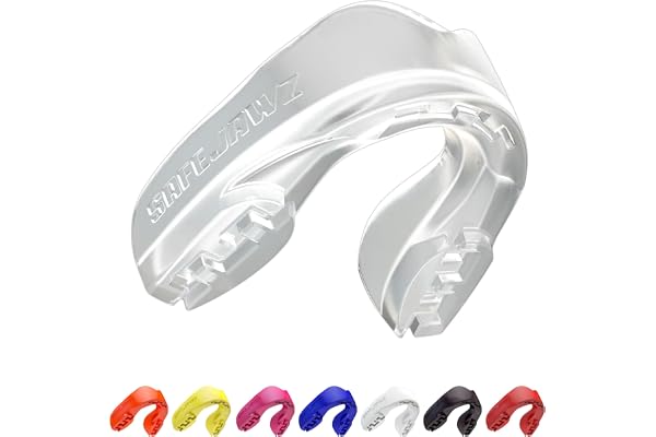 SAFEJAWZ Mouthguard Strapless Slim Fit, Adults and Junior with Case for Boxing, Basketball, Football, MMA, Martial Arts, Hock