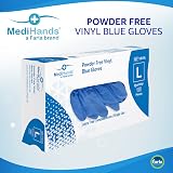 Farla MediHands Blue Large Vinyl Gloves Box of 100 Powder Free Latex Free view 2