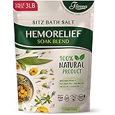 Sitz Bath Salts for Hemorrhoids Treatment - Soak Blend Epsom Salt with Natural Essential Oils, Soothing Perineal Soaking for Postpartum Care, Discomfort Relief, Fissures - Value Pack 3LB