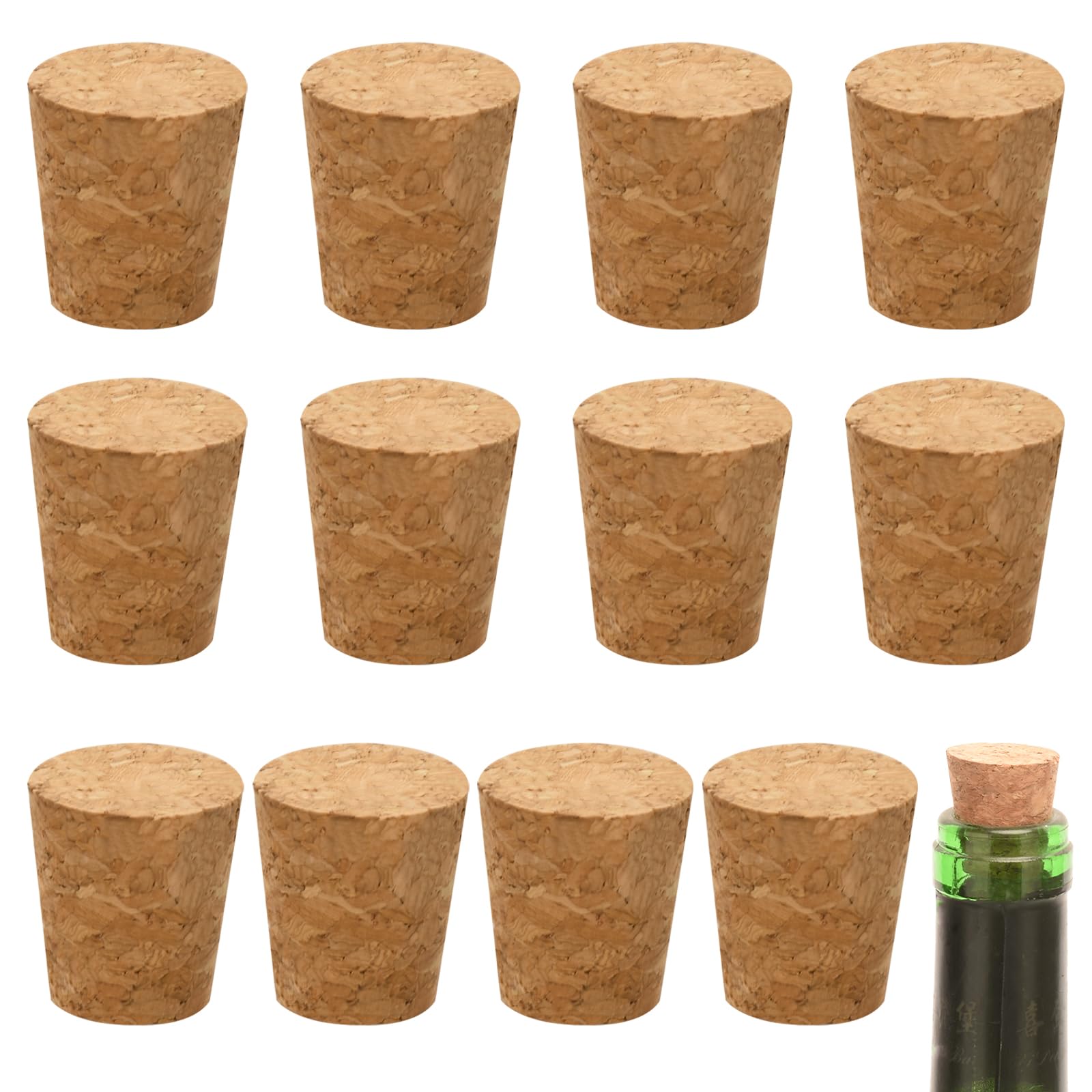 Photo 1 of 12Pcs Tapered Cork Plugs, 0.9 x 0.67 x1 Inch Wooden Wine Bottle Cork, Stoppers Replacement Corks for Wine Bottles, DIY Crafts 2.3 x1.7 x2.5cm (12)