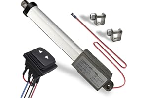 UYGALAXY 3" Stroke 12V Micro Linear Actuator with Momentary Switch, 188N/42lb Mini Small Electric Motion Actuators Waterproof Speed 5mm/s w/Mounting Brackets, Polarity Reverse Switch for Robot Window Opener