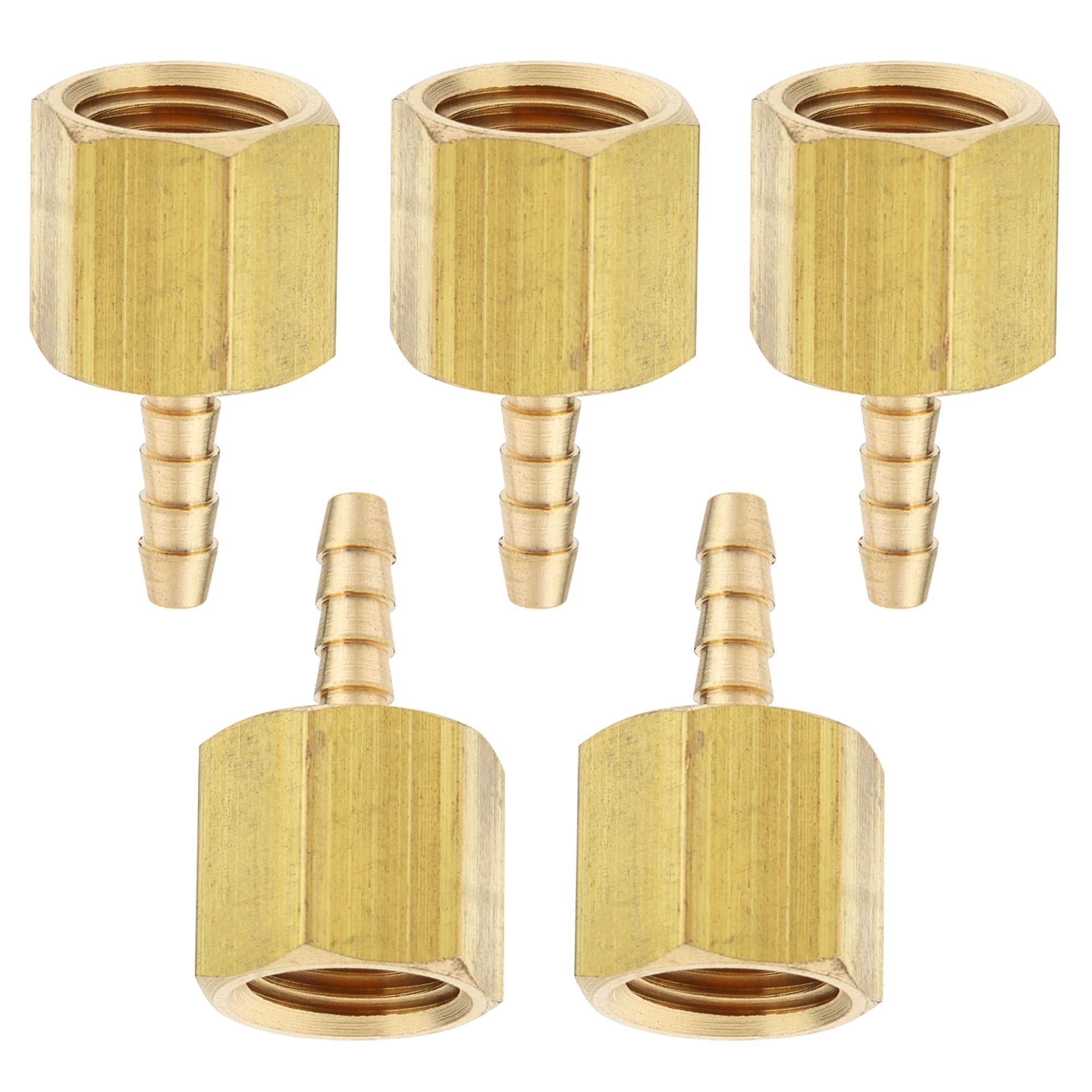LTWFITTING Brass BSP Fitting Coupler/Adapter 1/4-Inch Female BSPP x 3mm Hose Barb(Pack of 5)