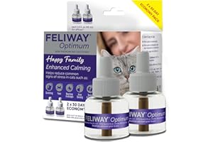 FELIWAY Optimum, Enhanced Calming Pheromone 30-Day Refill – 2 Pack