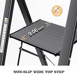 KINGRACK Aluminium 5 Step Ladder, Lightweight Step