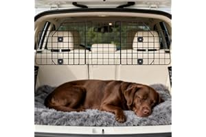 ERYTLLY Dog Car Barrier for SUVs, Vehicles, Dividers, Adjustable Heavy-Duty Wire Pet Gate, Foldable Car Pet Barrier with Mesh Bag, Car Accessories Safety Travel, for Cargo Area 36.6" to 64.5" Width